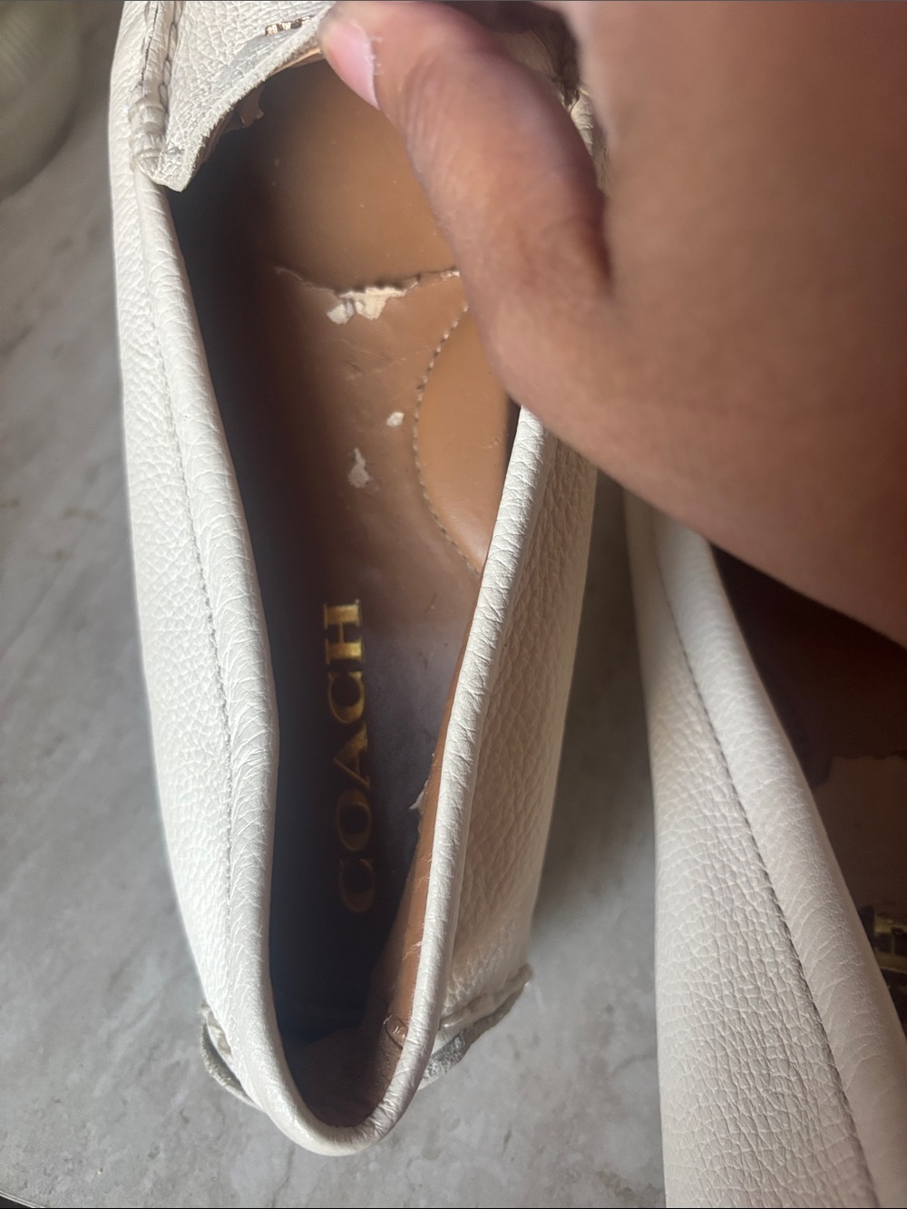 Women's Cream Leather Slip-On Loafers - Picture 11 of 12